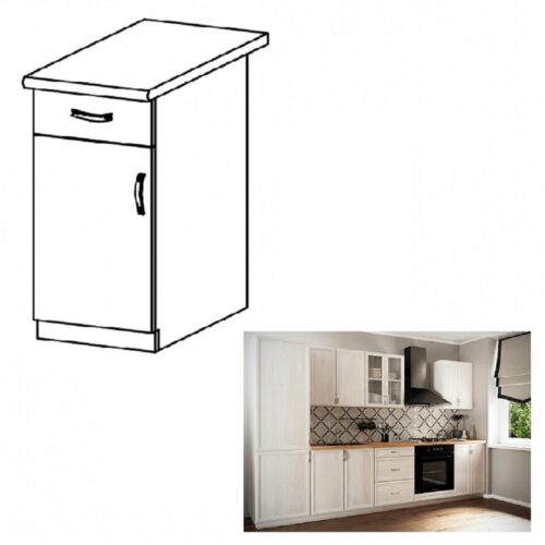 SICILIA fehér mdf alsó konyhaszekrény fiókkal balos 40cm SICILIA fehér mdf alsó konyhaszekrény fiókkal balos 40cm
