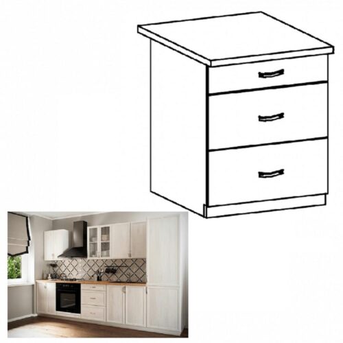 SICILIA fehér mdf fiókos alsó konyhaszekrény 60cm SICILIA fehér mdf fiókos alsó konyhaszekrény 60cm