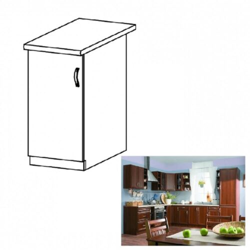 SICILIA barna mdf alsó konyhaszekrény balos 40cm