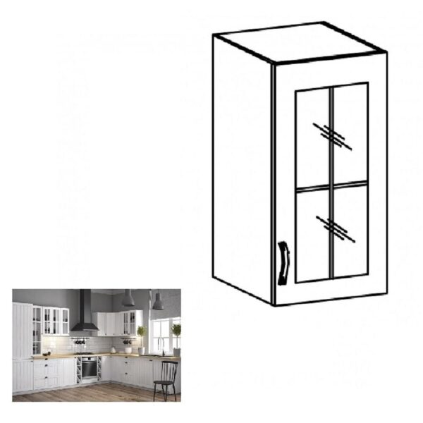 PROVANCE II fehér mdf felső konyhaszekrény jobbos 30cm PROVANCE II fehér mdf felső konyhaszekrény jobbos 30cm