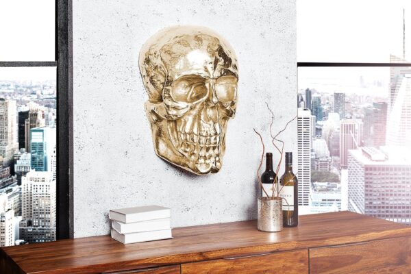 SKULL arany falidísz 40cm SKULL arany falidísz 40cm