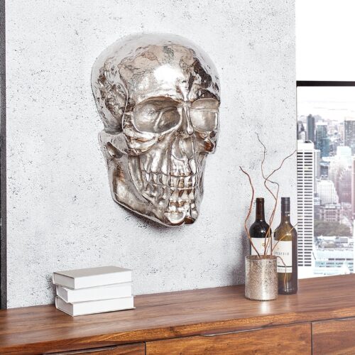 SKULL ezüst falidísz 40cm SKULL ezüst falidísz 40cm