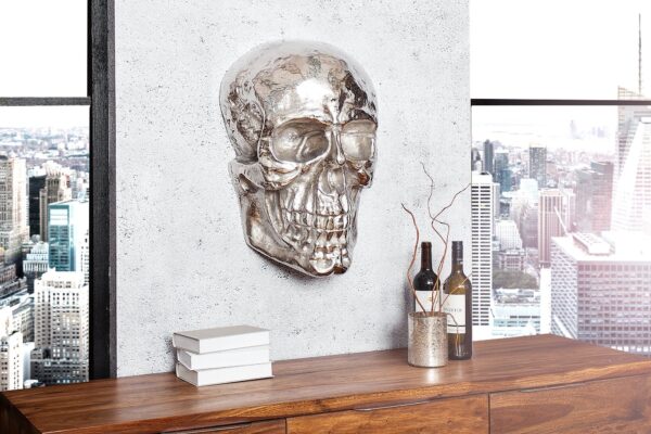 SKULL ezüst falidísz 40cm SKULL ezüst falidísz 40cm