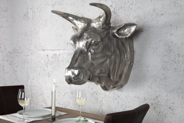 TORERO ezüst bikafej falidísz TORERO ezüst bikafej falidísz