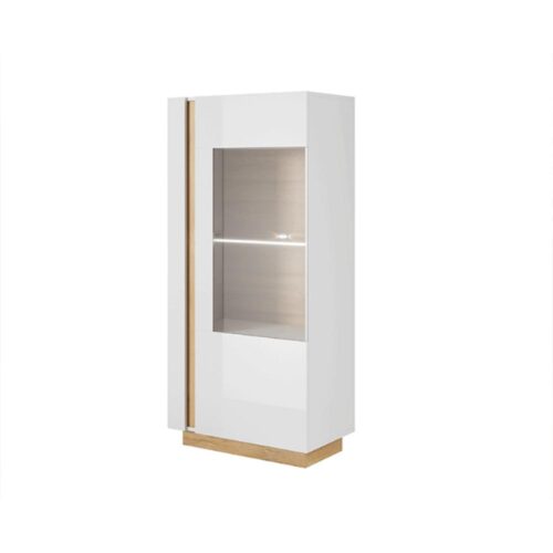 CITY fehér és barna mdf vitrin