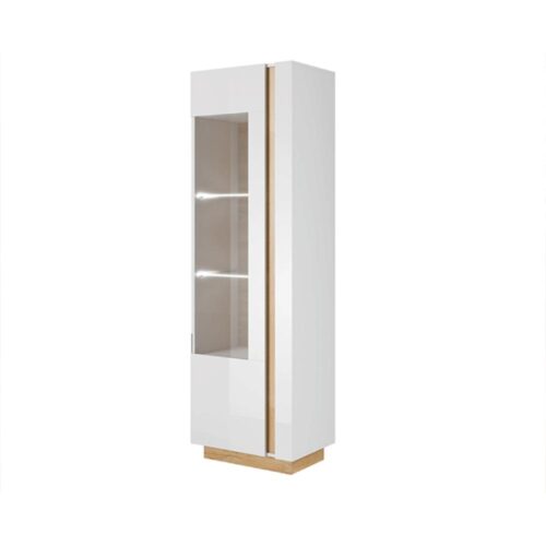 CITY II fehér és barna mdf vitrin