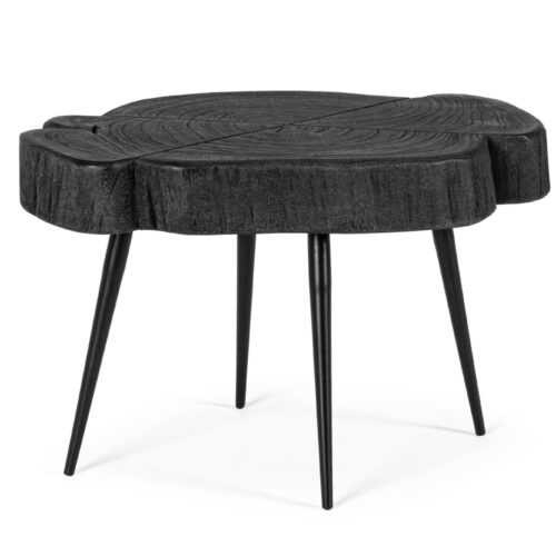 ZAKIA fekete akácfa dohányzóasztal 45cm ZAKIA fekete akácfa dohányzóasztal 45cm